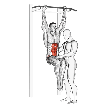 assisted hanging knee raise with throw down