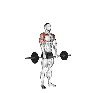 barbell standing front raise over head