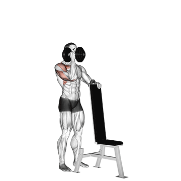 dumbbell standing one arm palm in press