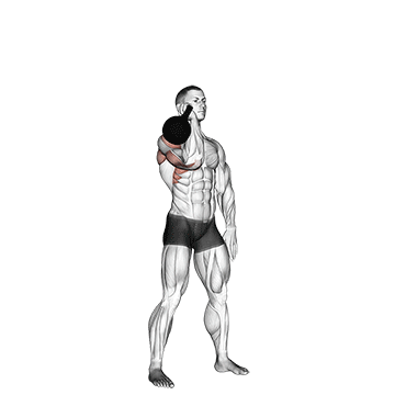 kettlebell one arm military press to the side