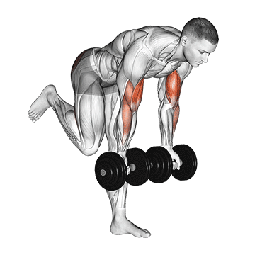 dumbbell bicep curl with stork stance