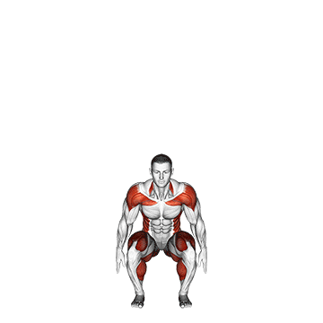 squat to overhead reach with twist