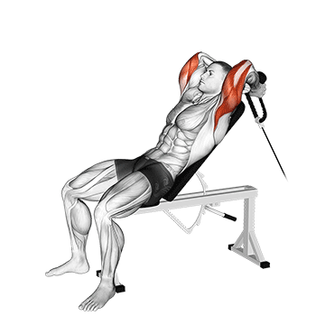 cable rope incline tricep extension