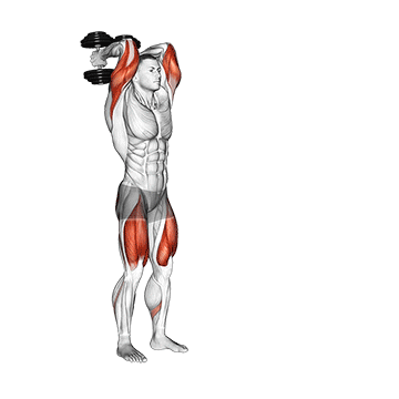 dumbbell forward lunge triceps extension