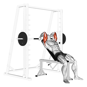 smith machine incline tricep extension