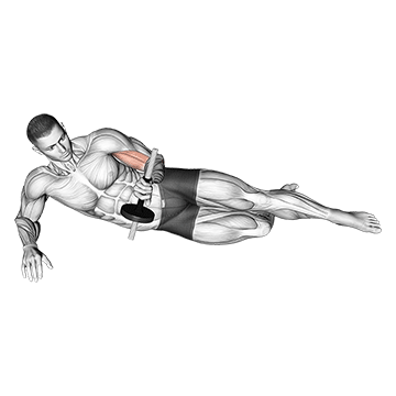dumbbell lying supination on floor
