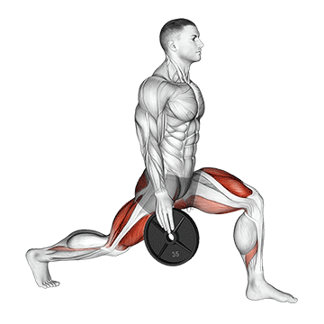 weighted stretch lunge